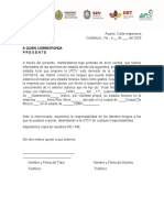 Carta Responsiva Estadías SD20