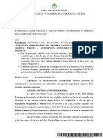 Medida Cautelar Que Obligó A Un Sanatorio A Suministrar Dióxido de Cloro