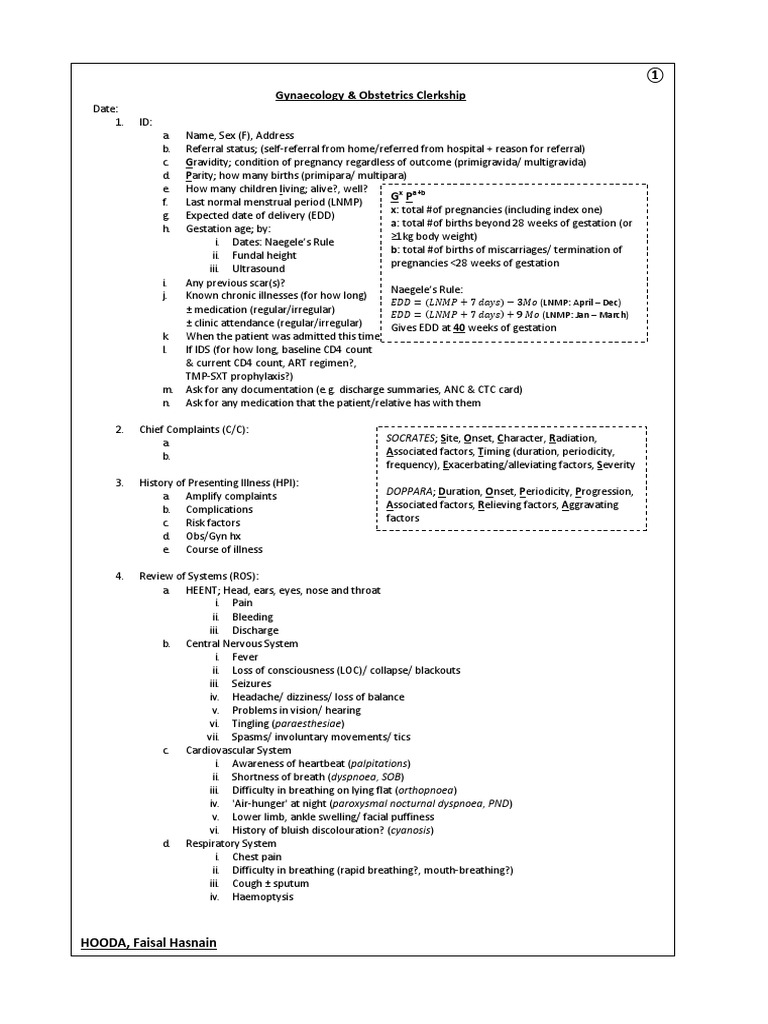 00 Obs&Gyn Clerkship-1-1 | PDF | Menstruation | Pregnancy
