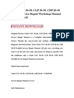 Instant Download: Clark CGC 20-30, CGP 20-30, CDP 20-30 Forklift Service Repair Workshop Manual Download