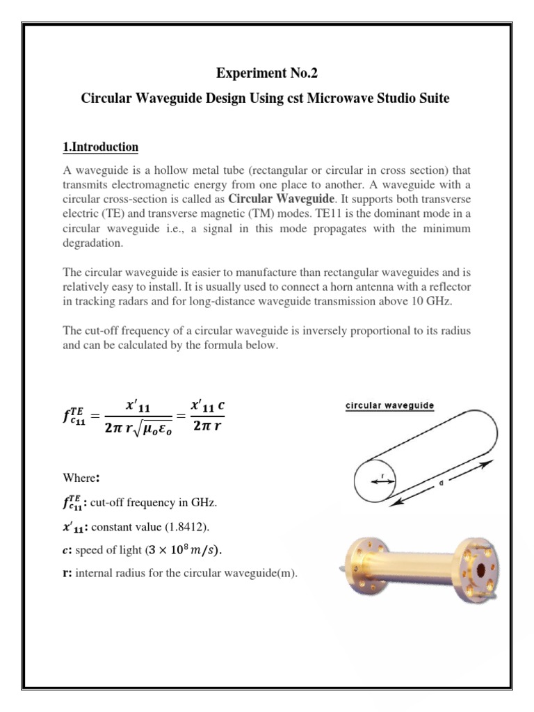 Circular Waveguide Design and Analysis | PDF