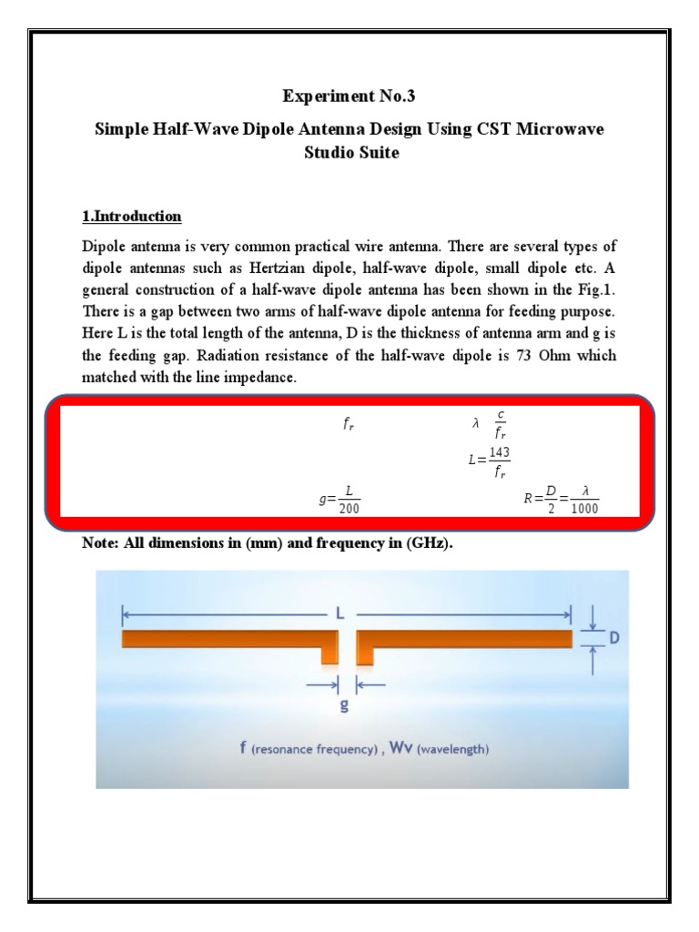 Simulation and Analysis of a Simple Half-Wave Dipole Antenna Design at ...