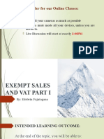 Module 4 EXEMPT SALES AND VAT PART I