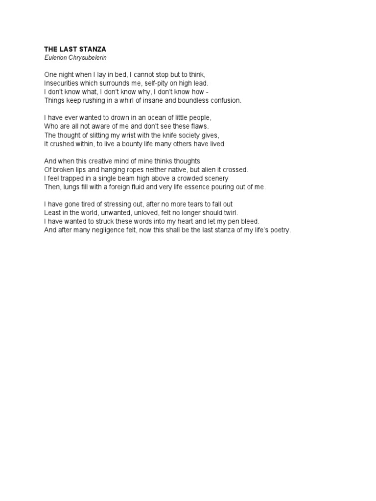 The Last Stanza: Eulerion Chrysubelerin | PDF | Philosophy | Poetry