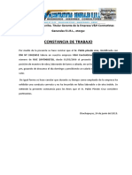 Constancia de Trabajo Pablo Pinedo Cruz