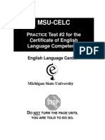Msu-Celc: P Test #2 For The Certificate of English Language Competency
