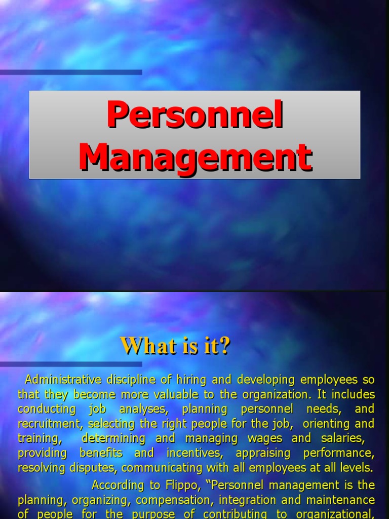 Personnel Management | Human Resources | Organizational Behavior