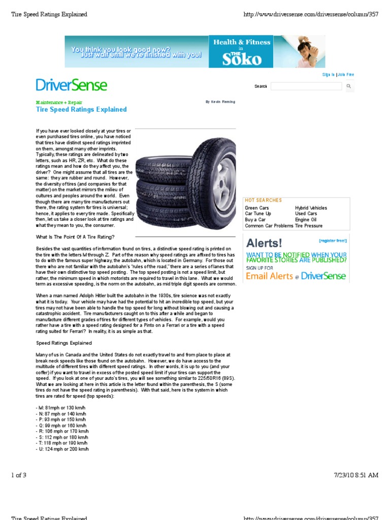 Tire Speed Ratings Explained Tire Speed Limit