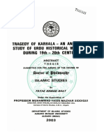 Tragedy of Karbala - An Analytical Study of Urdu Historical Writings DURING 19th 20th CENTURY