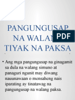 Pangungusap Na Walang Tiyak Na Paksa