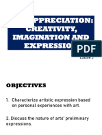 Art Appreciation: Creativity, Imagination and Expression: Lesson 2