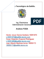 Analisis FODA Equipo de Administracion Gerencial Refaccionaria