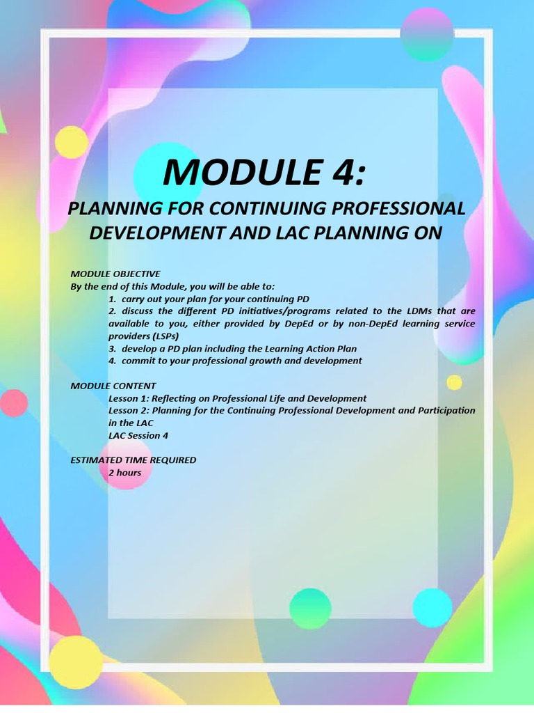 Study Notebook Module 4 | PDF | Curriculum | Learning