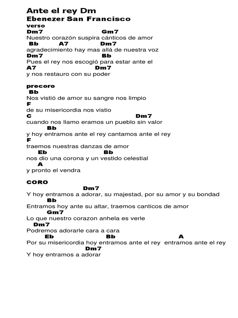 Letra y acordes: Ante el Rey | PDF