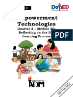 Empowerment Technologies: Quarter 2 - Module 20: Reflecting On The ICT Learning Process
