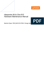 Ideacentre All-In-One 910 Hardware Maintenance Manual: Machine Types: F0C2 (AIO 910-27ISH / Energy Star)