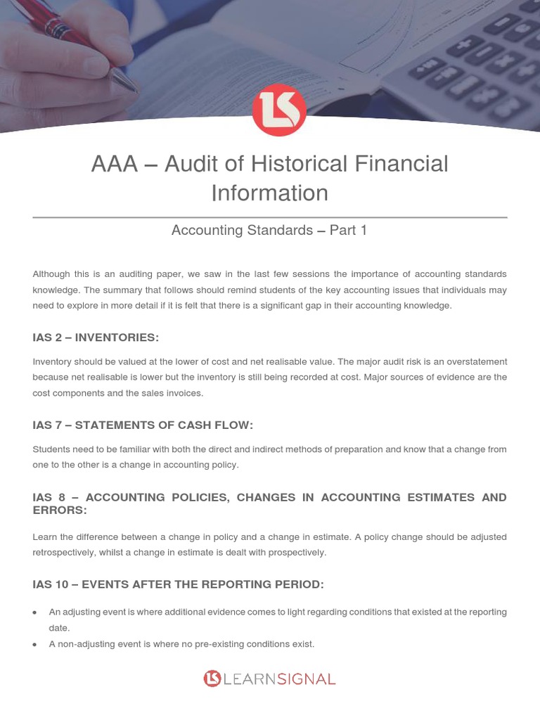 Aaa Accounting Standards Part 1 Pdf International Financial