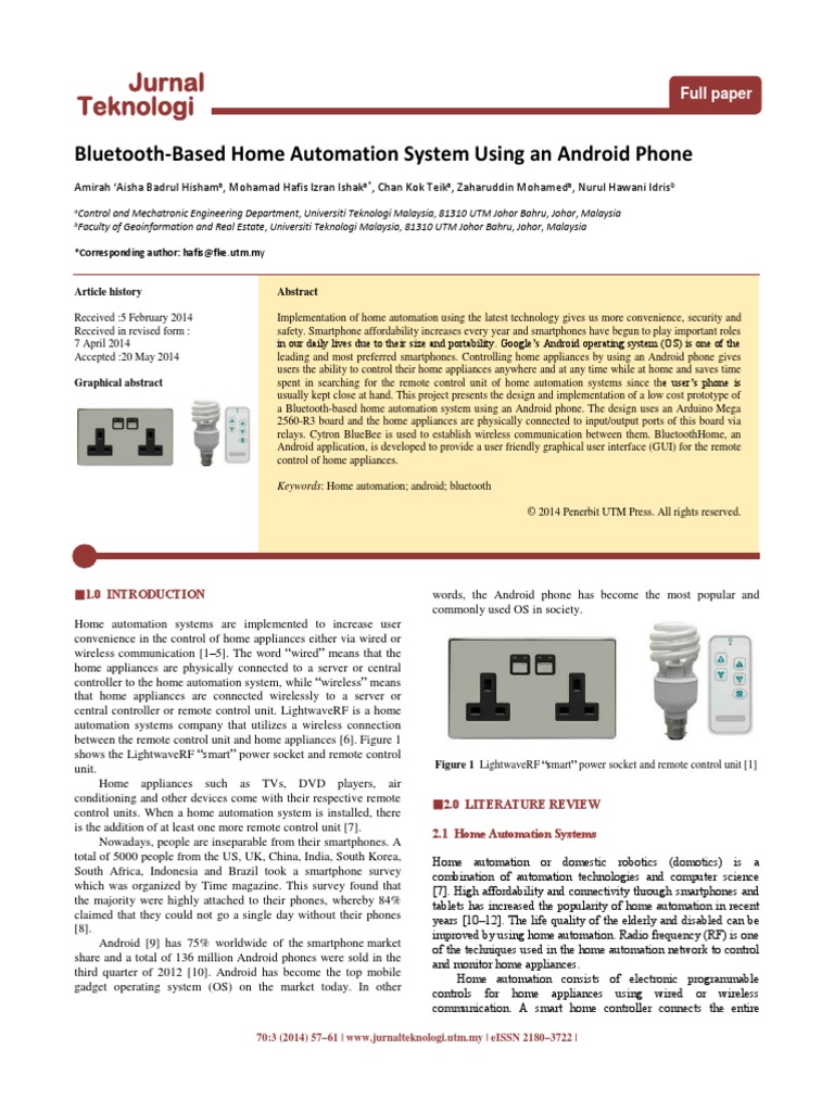 Bluetooth Based Home Automation System Using An Android Phone PDF