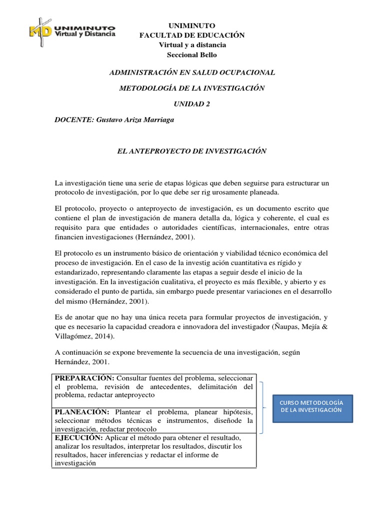 Guía para el Anteproyecto de Investigación | PDF | Epistemología ...