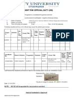 Request For Official Duty (Od) : GSSC Exam For Odd Sem 2020-21 (Climate Responsive Architecture)