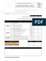 F-Alm-01 Evaluación de Proveedores - Almacén