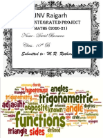 JNV Raigarh Maths Project Trigonometry
