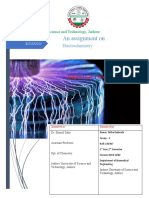 An Assignment On: Electrochemistry