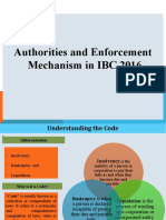 Authorities and Enforcement Mechanism in IBC 2016