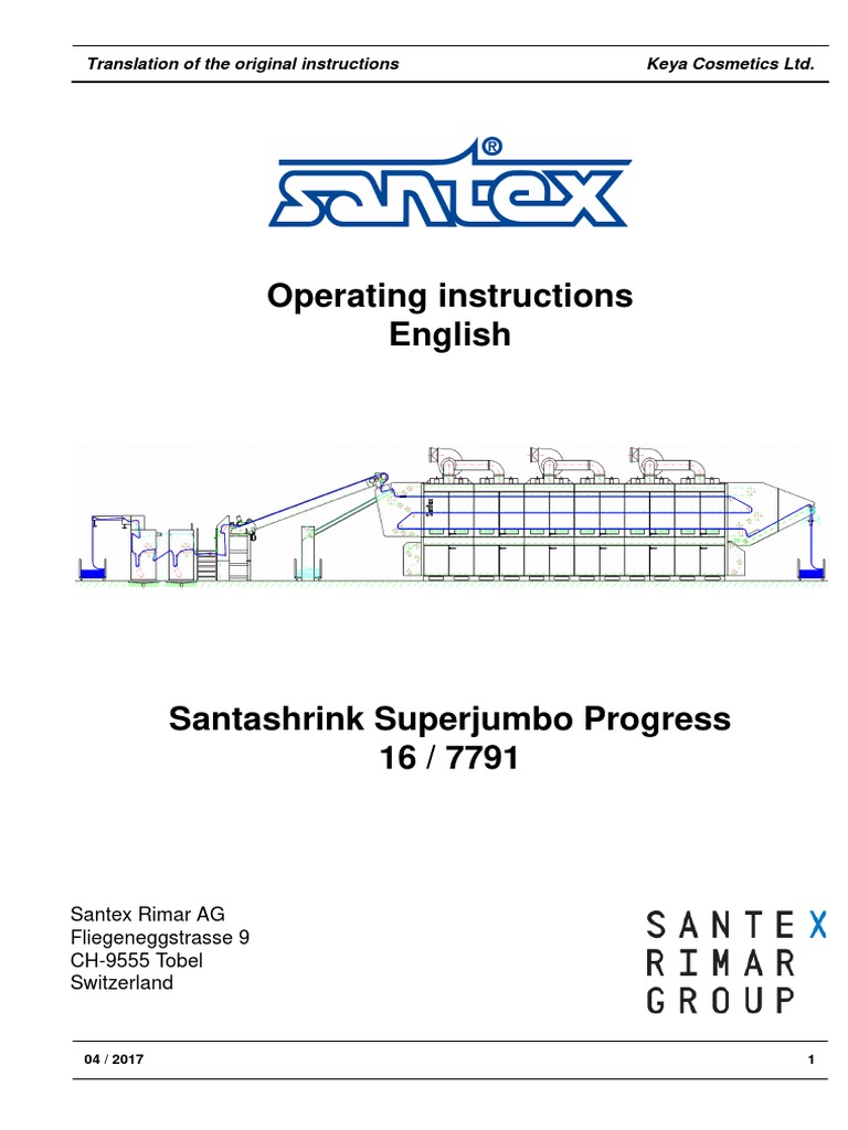 Santex Operating Instruction PDF | PDF | Hazards | Equipment