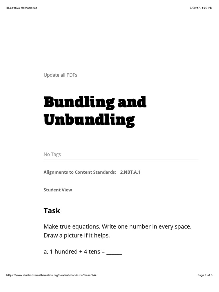 Elementary Math Place Value Tasks | PDF | Numbers | Teaching Mathematics