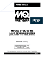 Model Lt6K 60 HZ: Light Tower/Generator