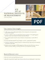 Performance Management at National Institute of Management: Case Study Analysis