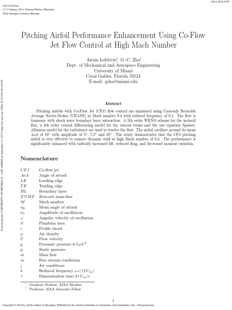 2014 at Hight Mach Number | PDF | Airfoil | Fluid Dynamics
