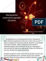 Manipularea Materialului Genetic Clonarea