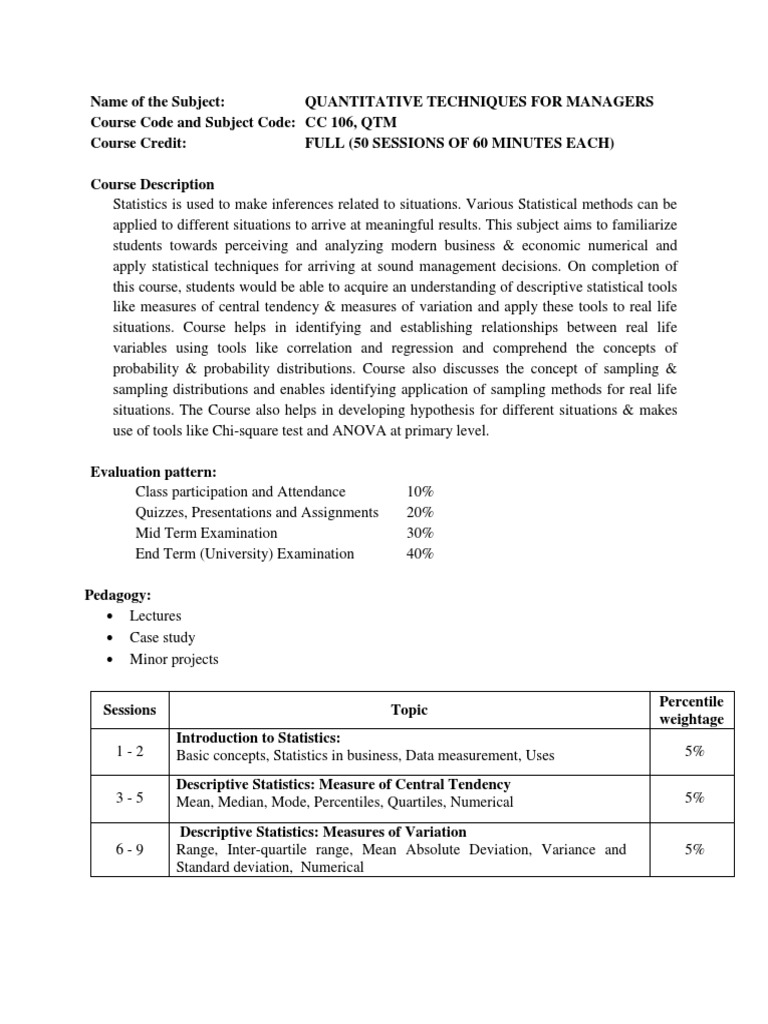 Quantitative Techniques for Managers | PDF | Errors And Residuals ...
