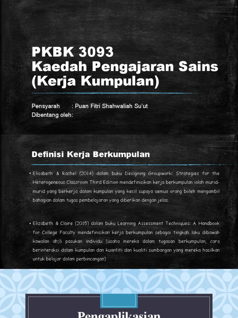 Kaedah Pengajaran Sains Kerja Kumpulan Pdf