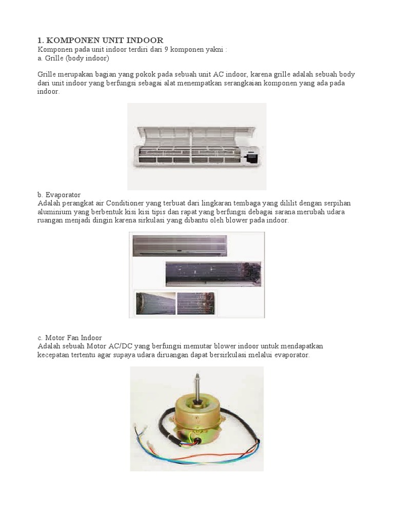 Komponen AC Indoor dan Outdoor | PDF | Griya & Taman
