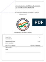 (Synopsis Towards The Fulfilment of Assessment in The Subject of Financial