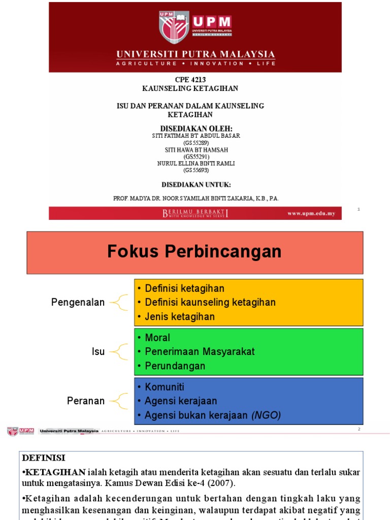 Isu Peranan Dalam Kaunseling Ketagihan Latest Pdf Pdf