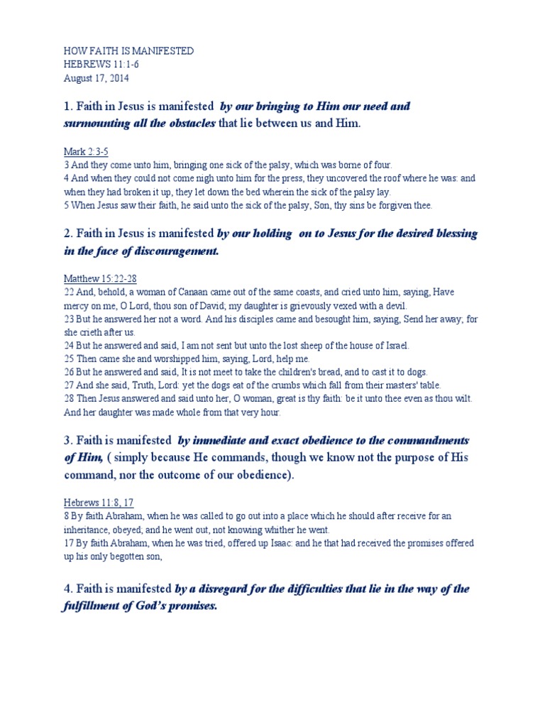 How Faith Is Manifested | PDF | Abraham | Faith