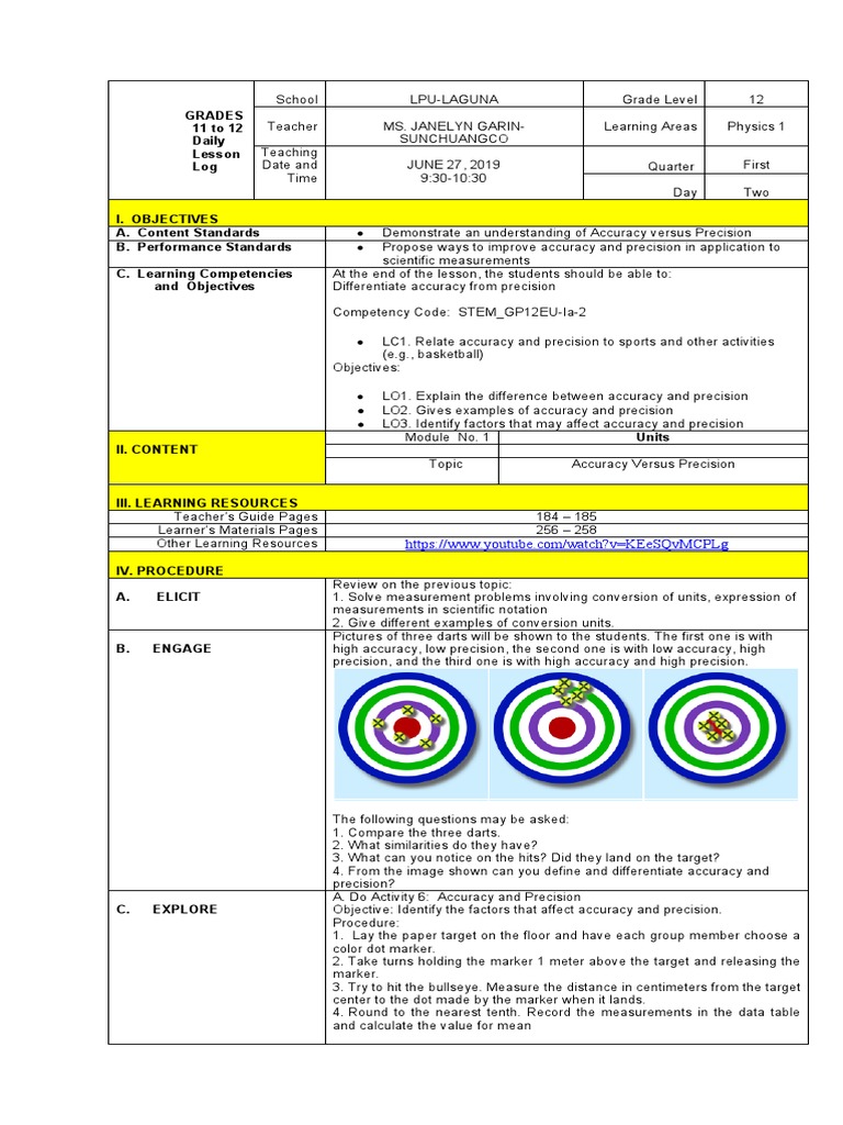 Accuracy vs Precision in Physics | PDF | Accuracy And Precision ...
