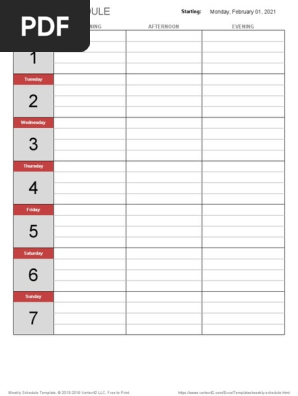 Simple Weekly Schedule Update