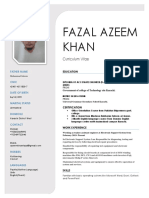 Fazal Azeem Khan: Curriculum Vitae