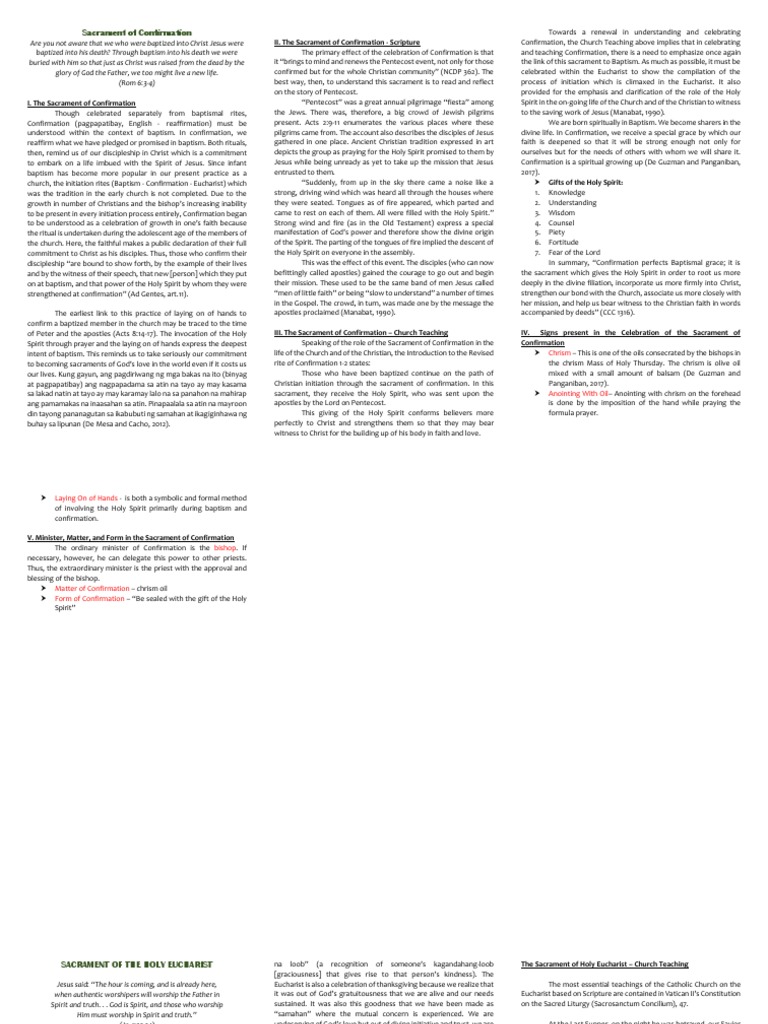 Understanding the Sacrament of Confirmation | PDF | Confirmation ...