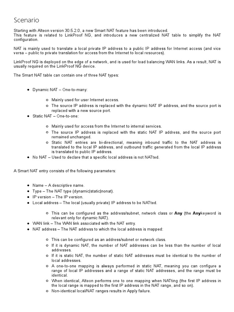 Smart NAT Feature For LinkProof NG | PDF | Load Balancing (Computing ...