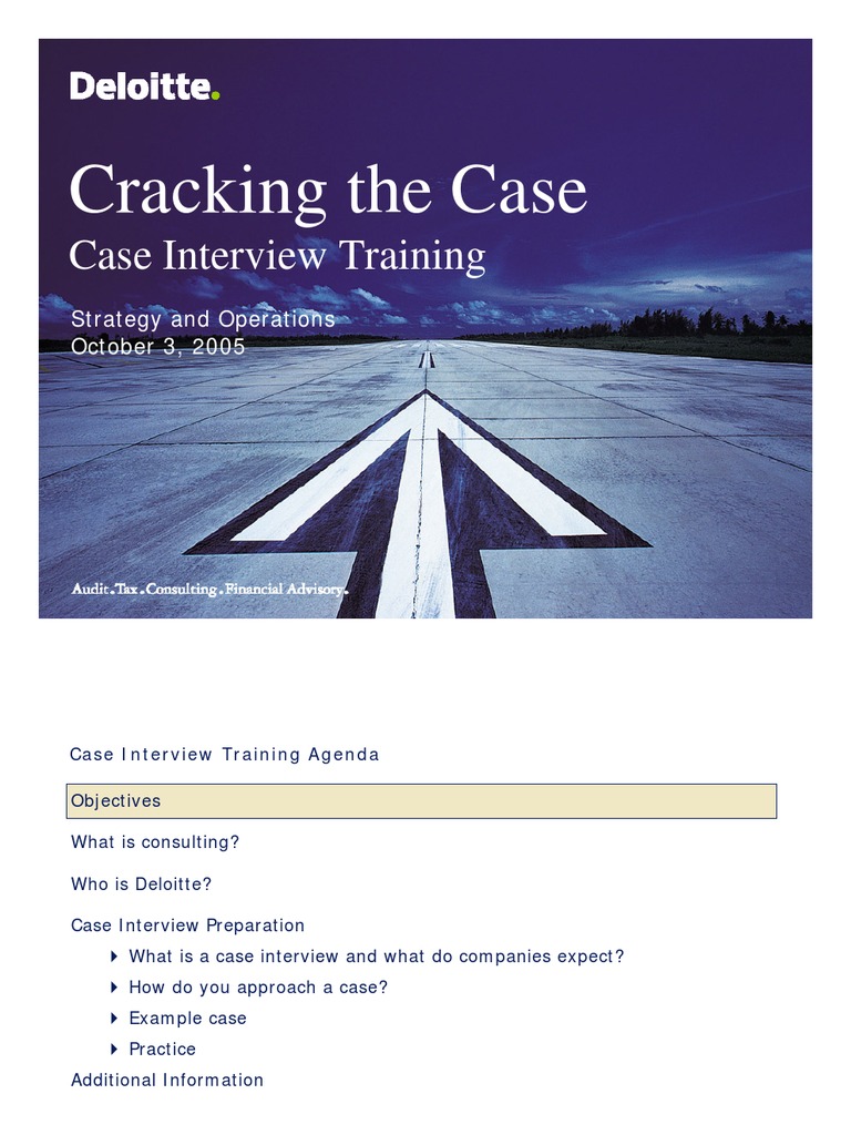 Deloitte Case Interview PDF Strategic Management Razor