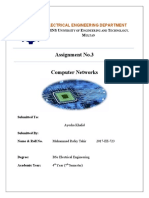 Assignment No.3 Computer Networks: Electrical Engineering Department