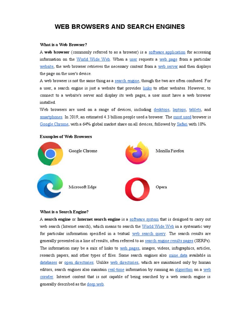 Web Browsers vs. Search Engines | PDF | Web Search Engine | World Wide Web
