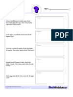 Multiplication Word Problems Three Math Worksheet 4: Answer