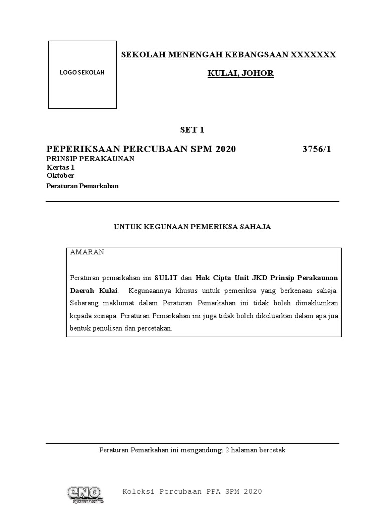 Kulai Set 1 Trial Spm 2020 3756 Jawapan Pdf
